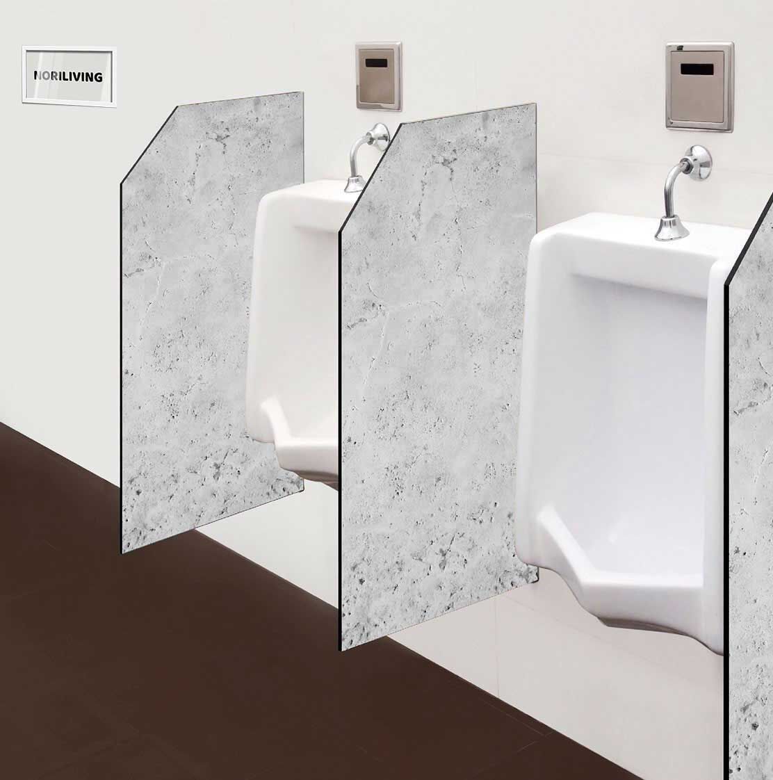 in der Toilette eingebaute Schamwand mit Motiv Marmor - Stein beige 899 schwarz-weiß