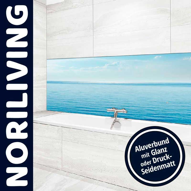 Badezimmer mit Meerblick-Design, eingebauter Badewanne und hochwertigem Aluverbundmaterial