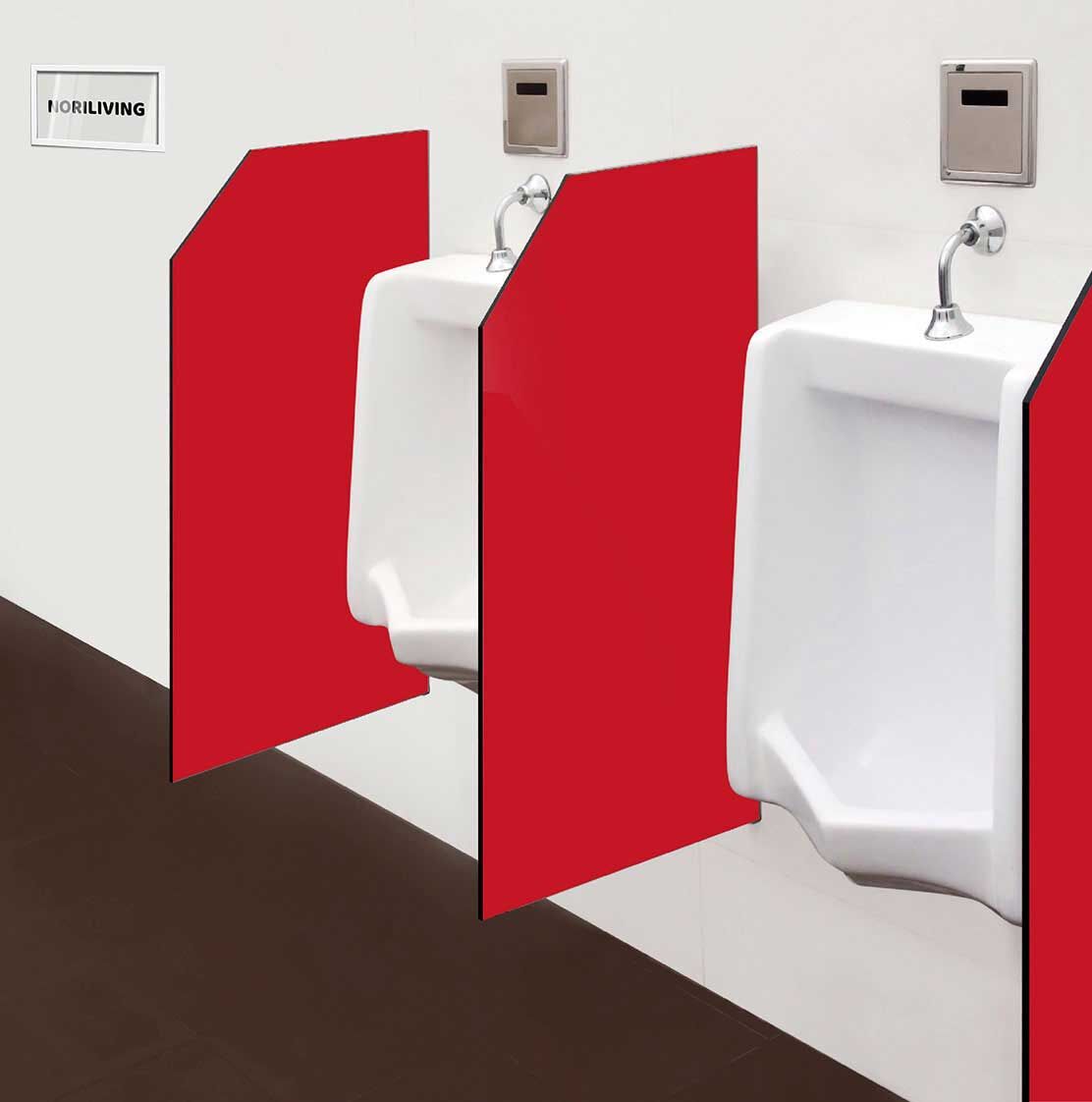 in der Toilette eingebaute Schamwand mit Motiv Unifarbe Rot 2322