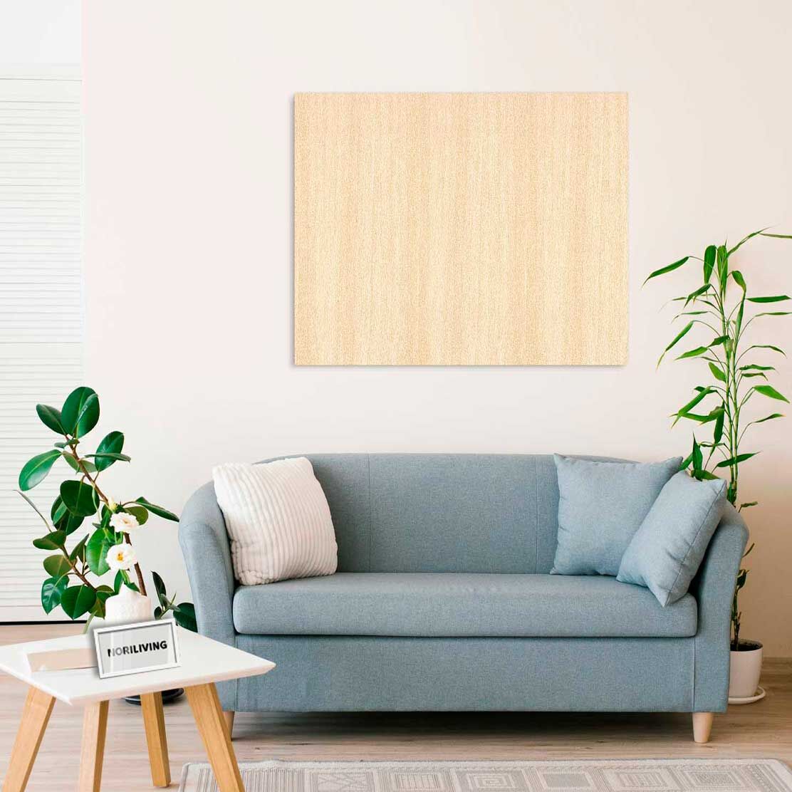 Wandbild über dem Sofa mit Motiv Steinoptik verputzt Sand beige 691