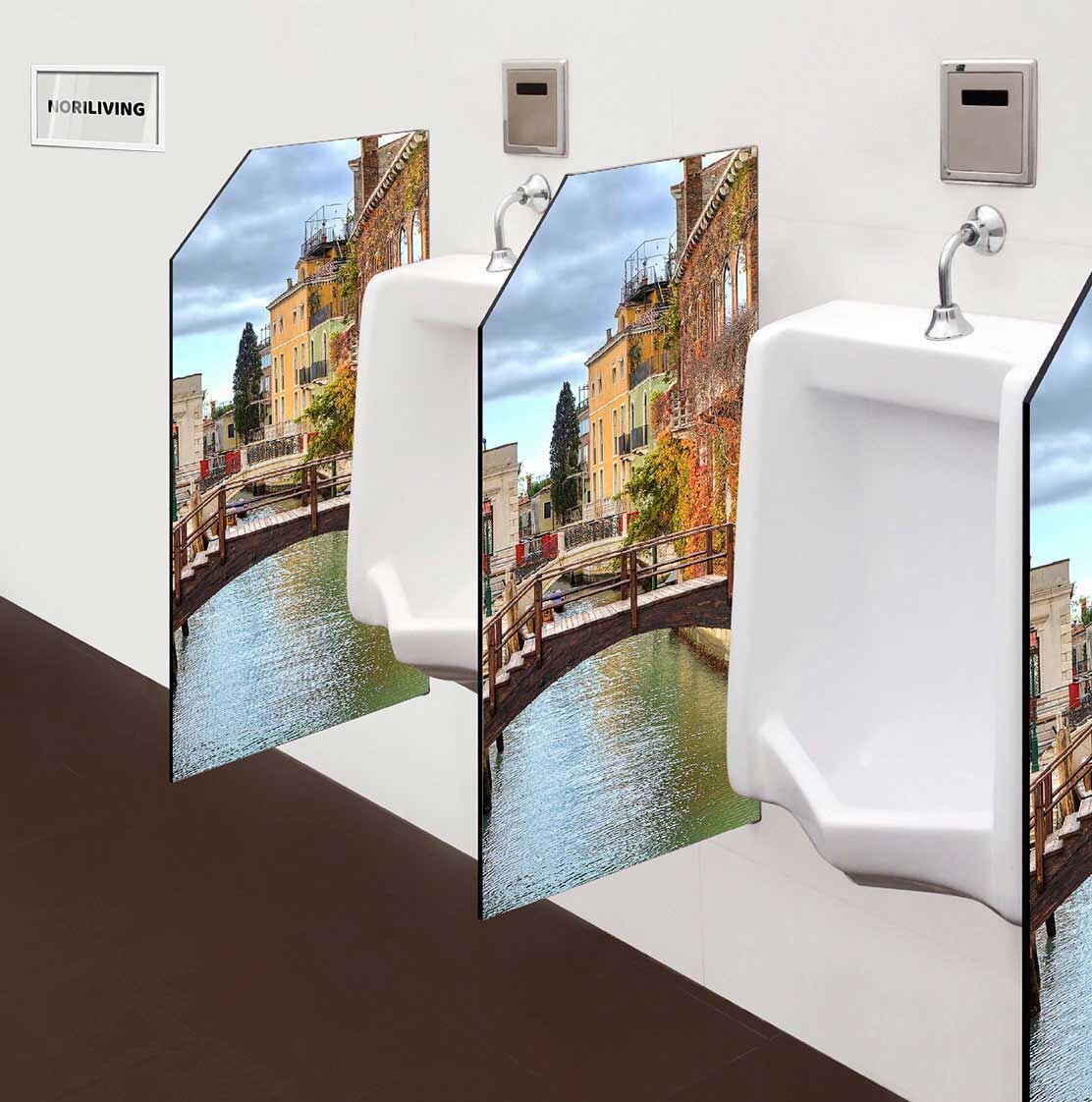 in der Toilette eingebaute Schamwand mit Motiv Kanal in Venedig 121