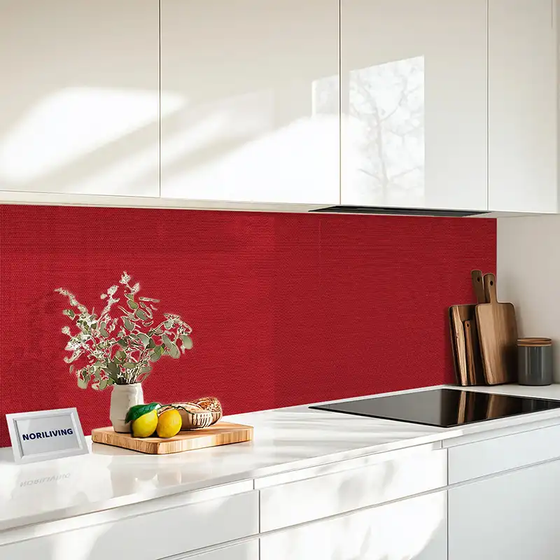 Küchenrückwand Alu 1-4 teilig Gewebestruktur Rot 2222