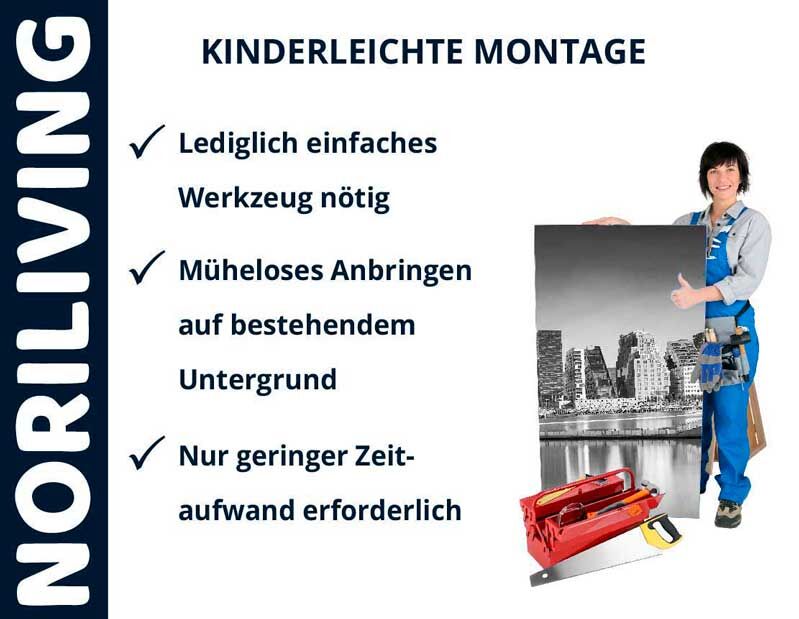 Montageanleitung von Noriliving: kinderleichte Befestigung mit minimalem Aufwand und einfachen Werkzeugen