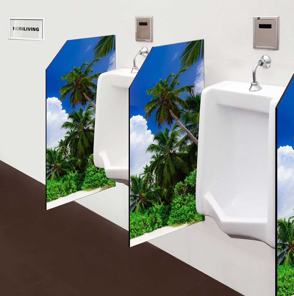 in der Toilette eingebaute Schamwand mit Motiv Tropischer Strand mit Palmen 619