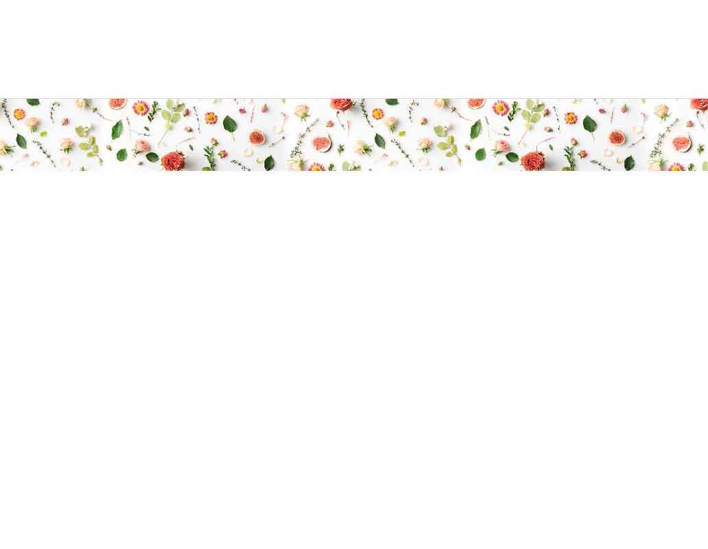 Dekoratives Muster aus Rosen, Blüten und grünen Blättern auf weißem Hintergrund
