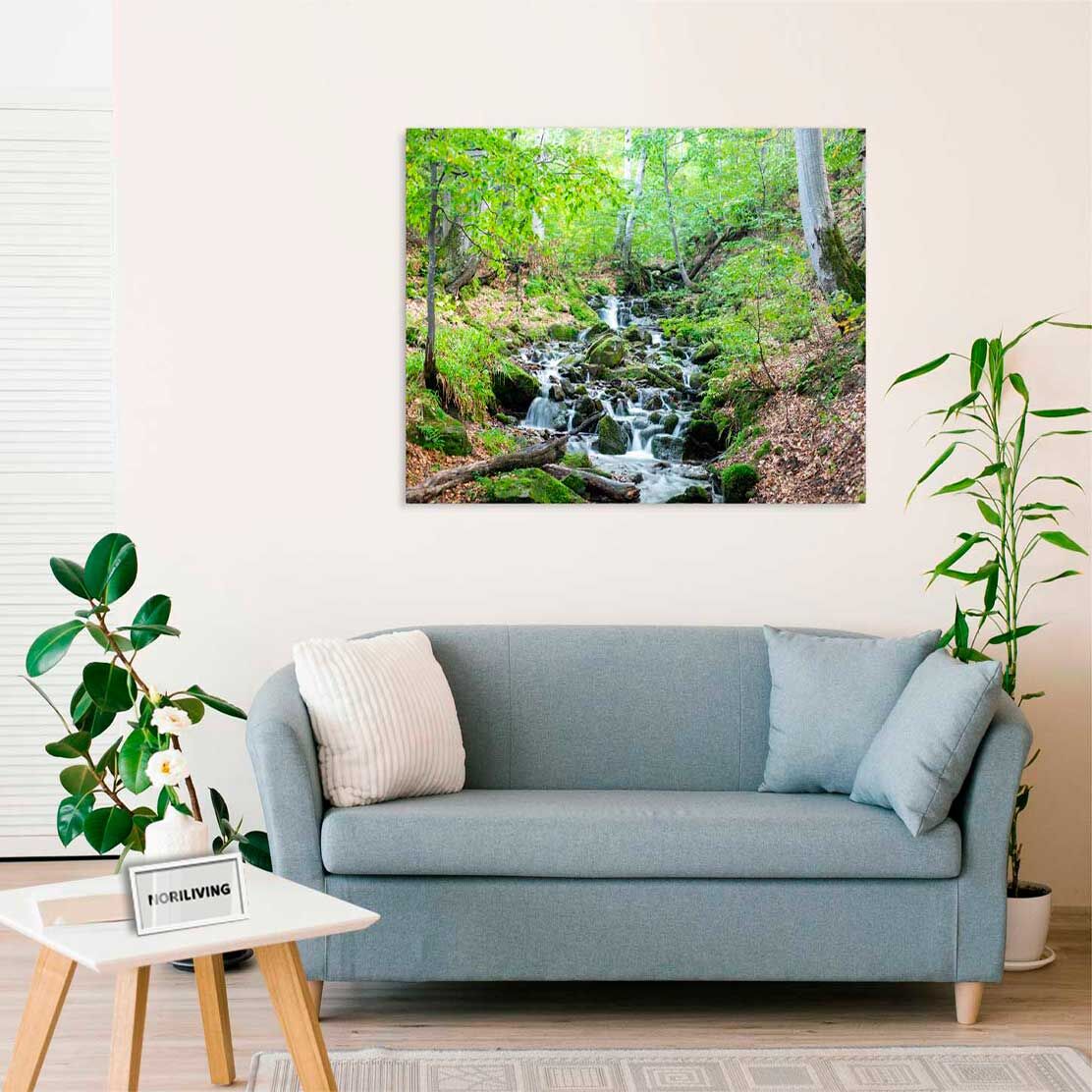 Wandbild über dem Sofa mit Motiv Kleiner Bach im Wald 807