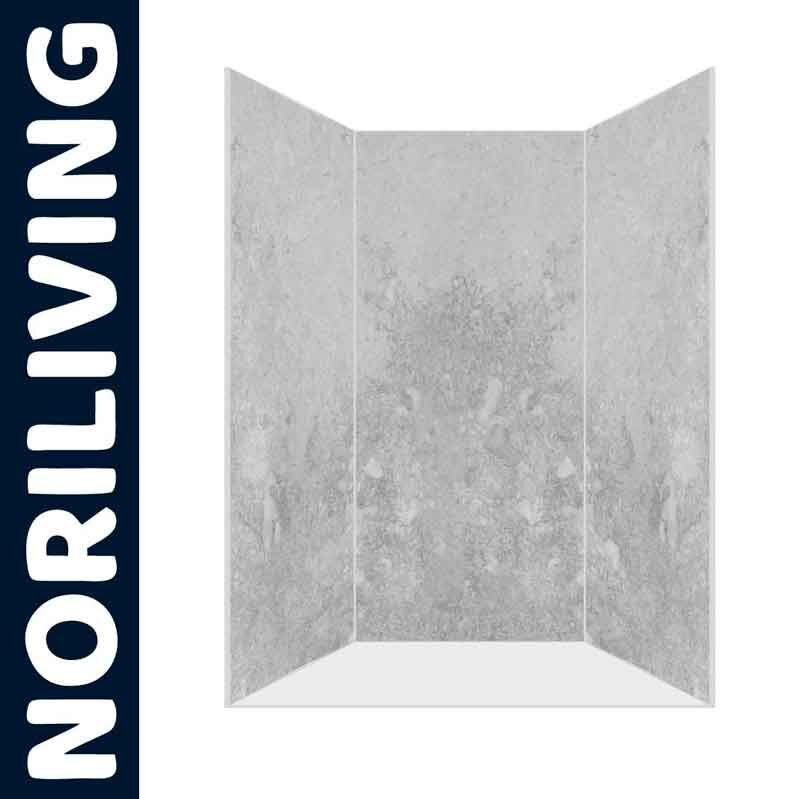 Duschwand in moderner Steinoptik von Noriliving