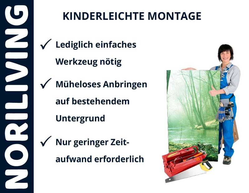 Montageanleitung von Noriliving: Einfaches Werkzeug, müheloses Anbringen und geringer Zeitaufwand