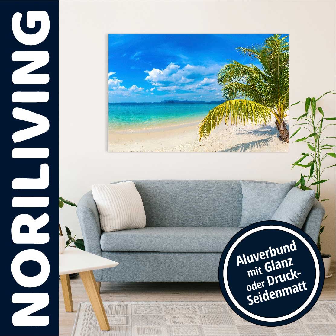 Wandbild Alu Tropischer Strand mit Meerblick 066